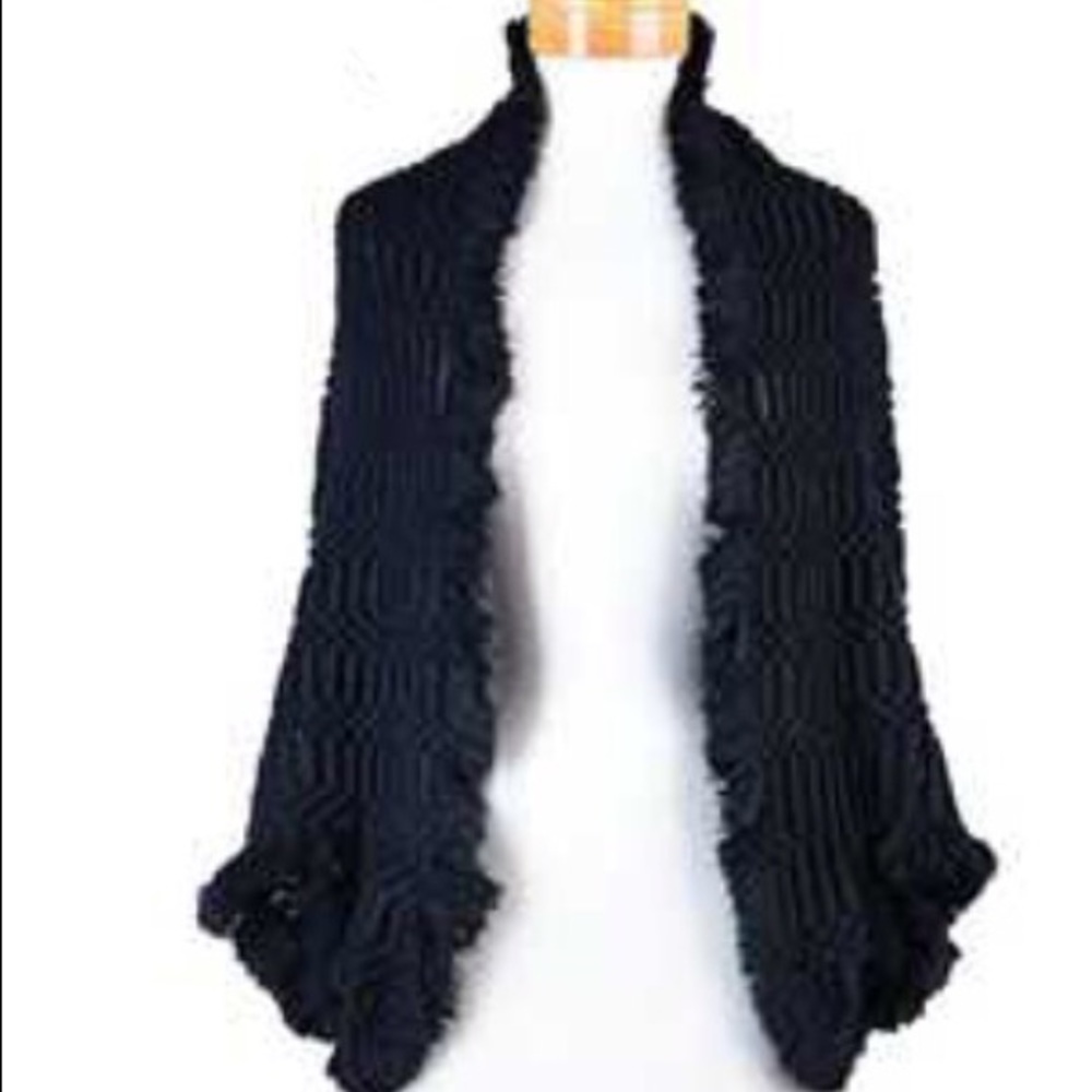 Black Woven Sweater Shrug